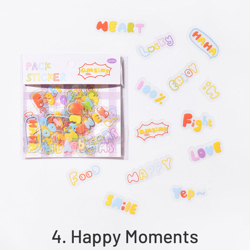 Cute Simple Line Crayon Clear PET Sticker Pack sku-4