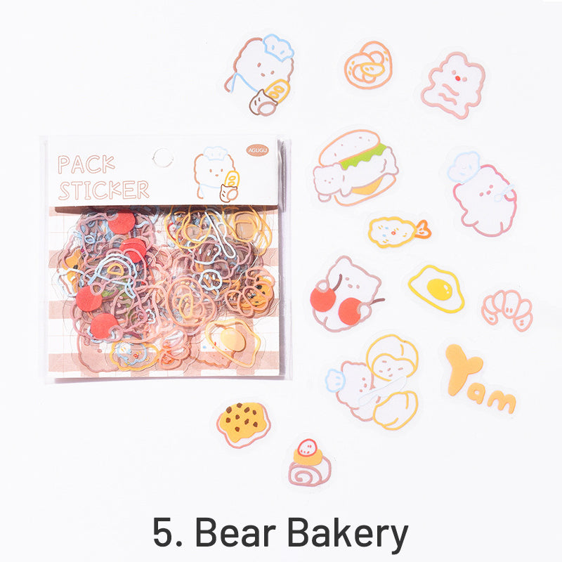 Cute Simple Line Crayon Clear PET Sticker Pack sku-5