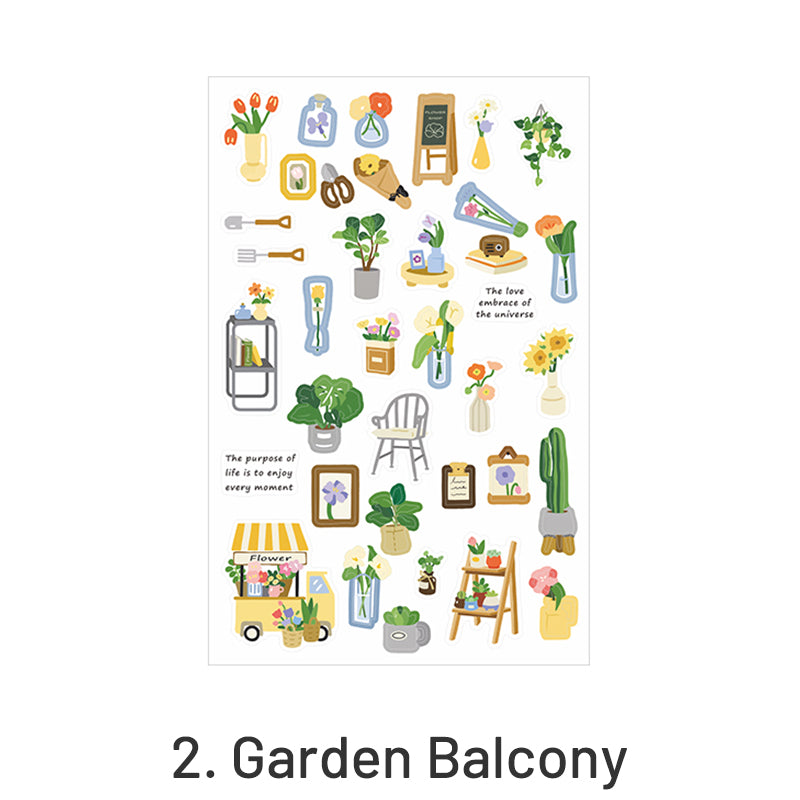 Aesthetic Journal Sticker - Garden Balcony