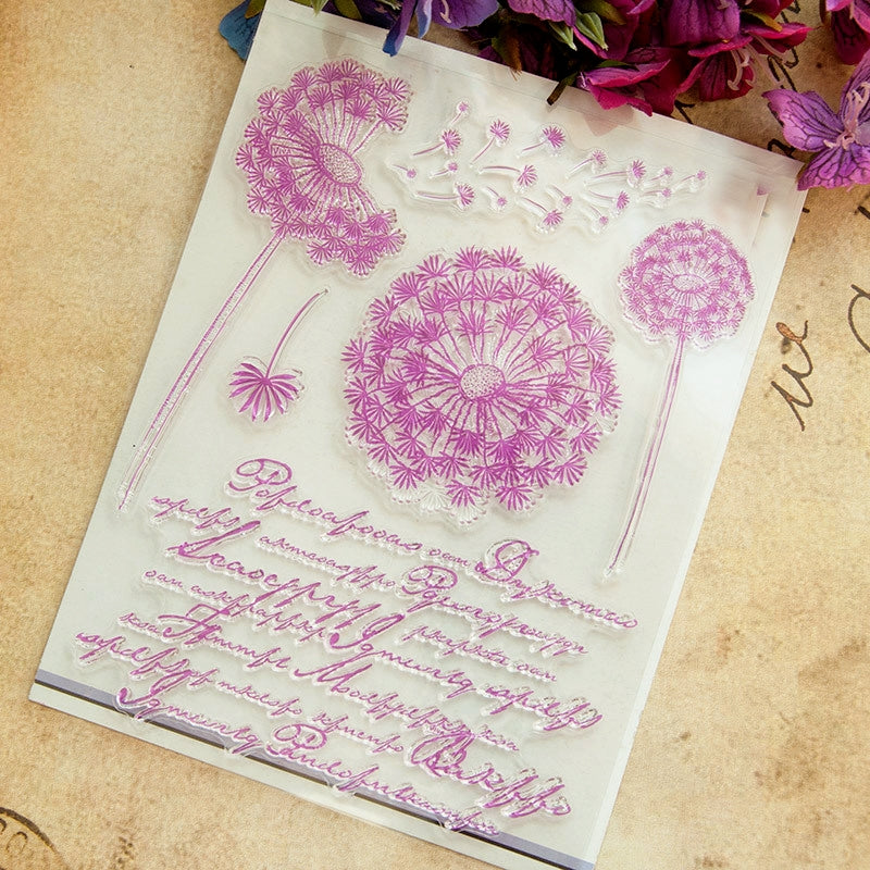 Dandelion with Words Clear Silicone Stamps