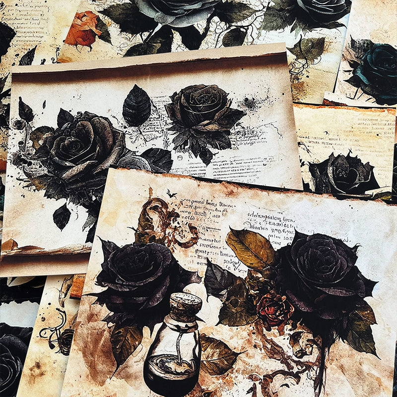 Dark Rose Vintage Junk Journal Background Paper b2