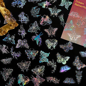 Starry Sky PET Stickers - Universe, Planet, Cosmic Exploration, Butterfly, Whale, Rose3