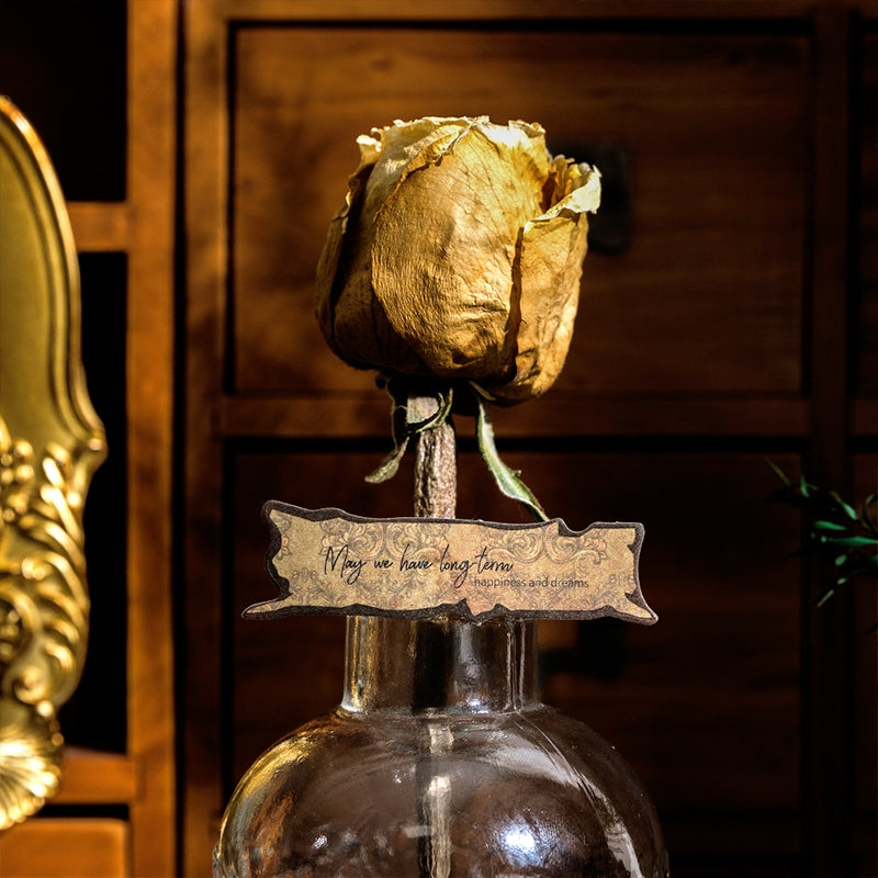 Diary Pieces Burned Long Strip English Sticker Pack b3