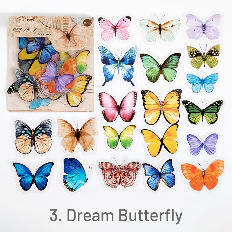 Dream Butterfly Retro Image Collection Sticker Pack - Journal - Stamprints