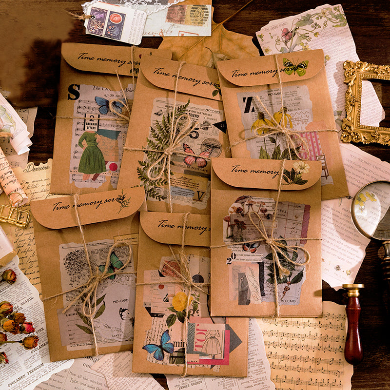 Retro Kraft Bag Scrapbook Paper Pack | Dream Dance Time Memory