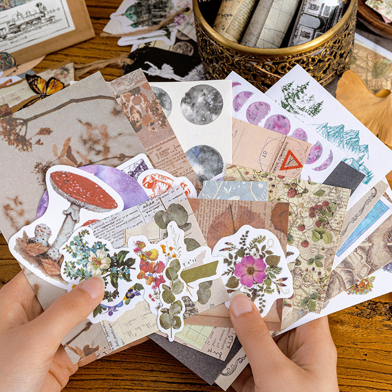 Vintage Aesthetic Scrapbook Stickers, Art Journal Sticker Sheet Perfect for  DIY Projects and Creative Scrapbooking 