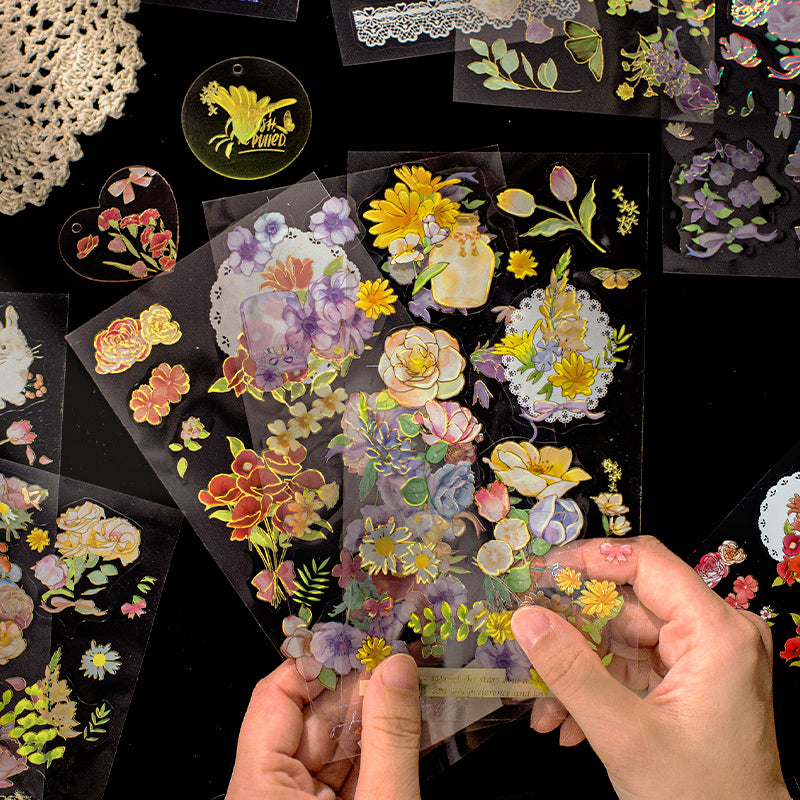 Dream Garden Vintage 3D Flower Sticker b4