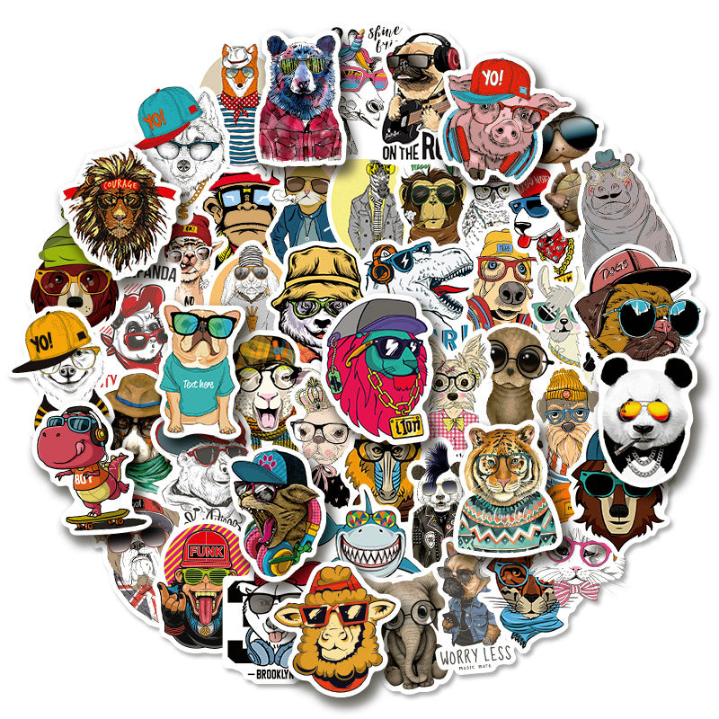 Early Childhood Educational Cartoon Fun Animal Vinyl Sticker-Deco ...