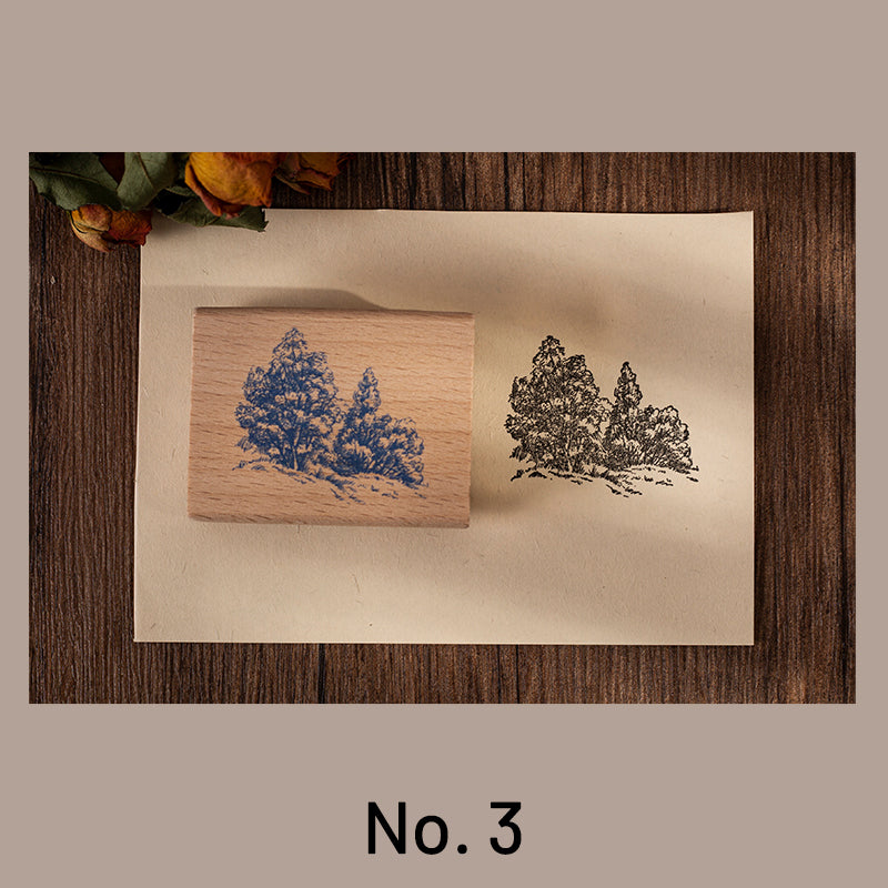 Fantasy Castle Wooden Rubber Stamp sku-2