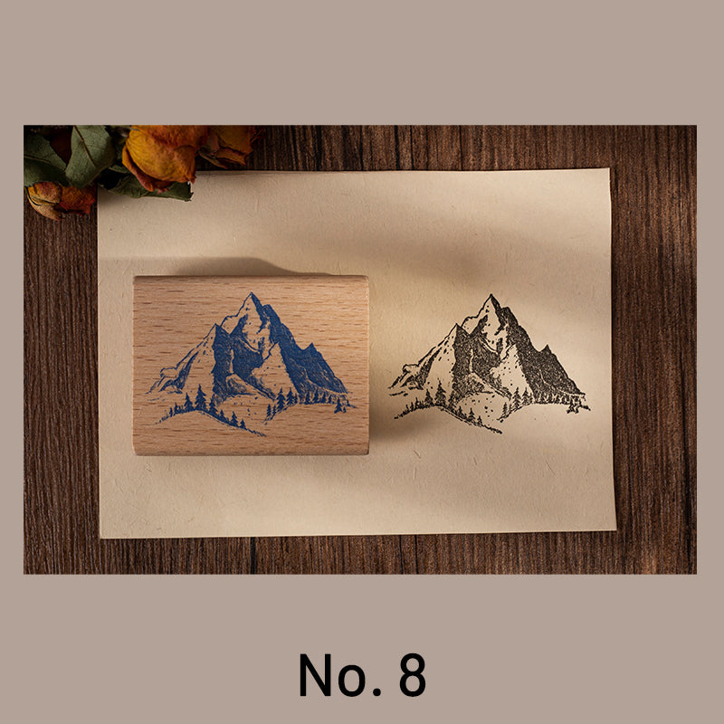 Fantasy Castle Wooden Rubber Stamp sku-8