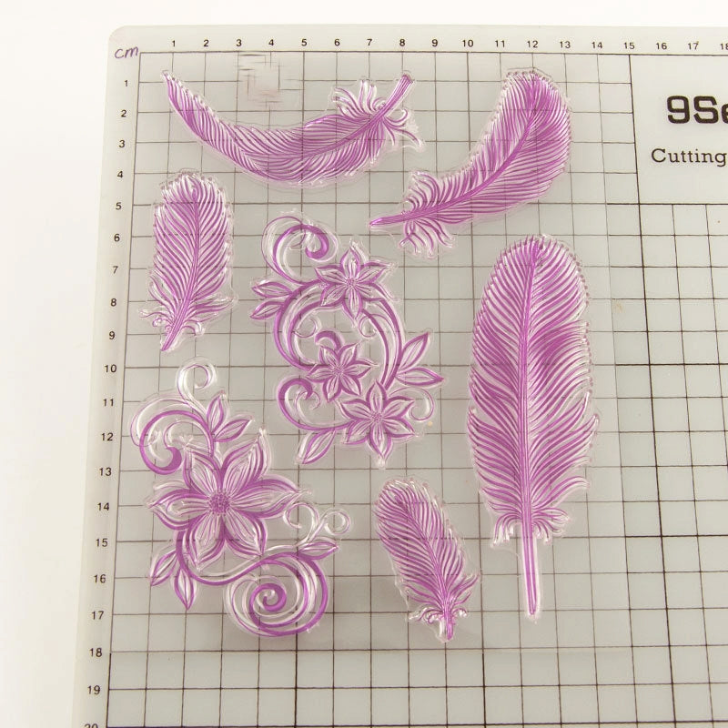Feathers & Flowers Clear Silicone Stamps2