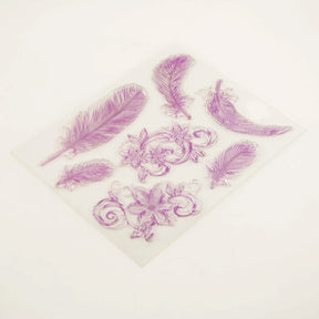 Feathers & Flowers Clear Silicone Stamps6