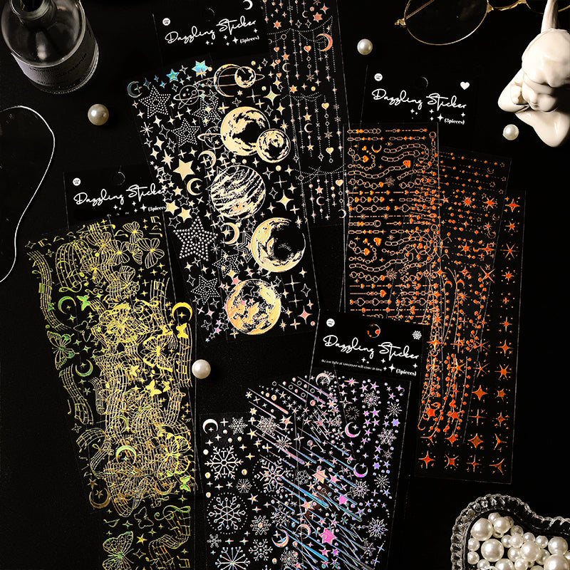 Fireworks Banquet 3D Hot Stamping PET Stickers a