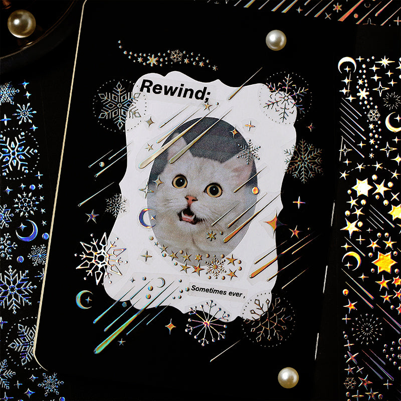 Fireworks Banquet 3D Hot Stamping PET Stickers b