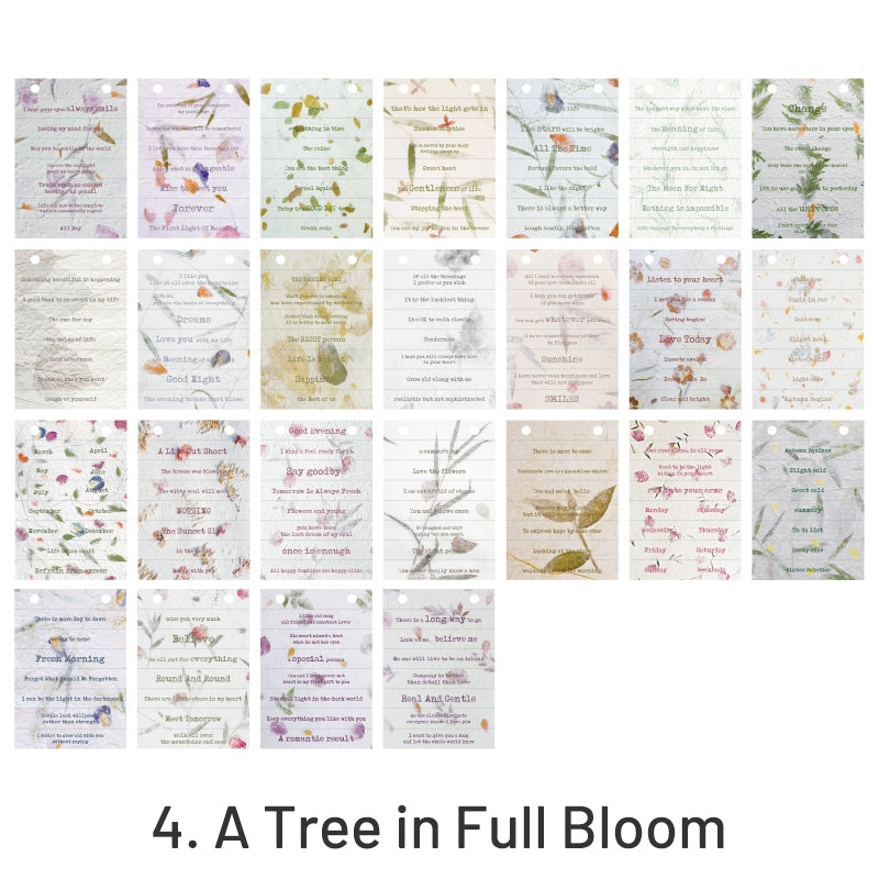 Floral Artistic English Text Strip Scrapbook Paper Book sku-4