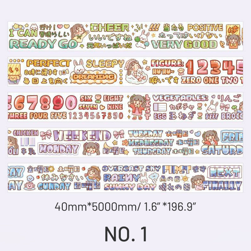 Floral English Alphabet Tape Journal Stamprints 5