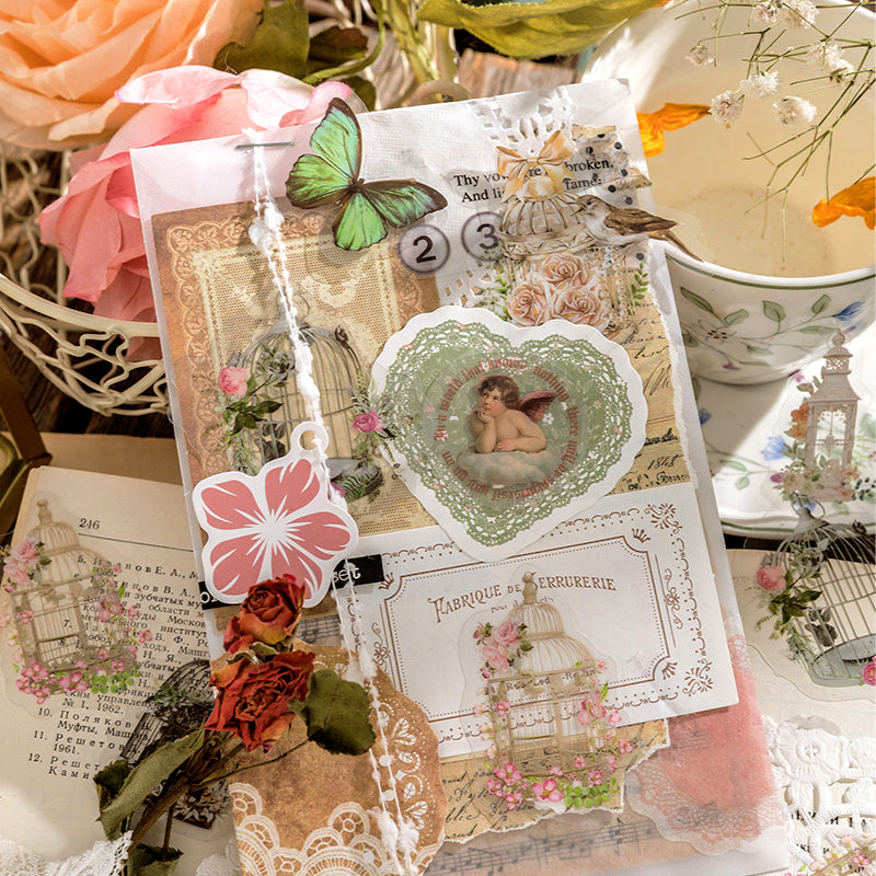 LEPZUR 100 Pezzi Adesivi Floreali Trasparenti per Scrapbooking - Set LEPZUR 100 Pezzi Adesivi Floreali Trasparenti per Scrapbooking - Set