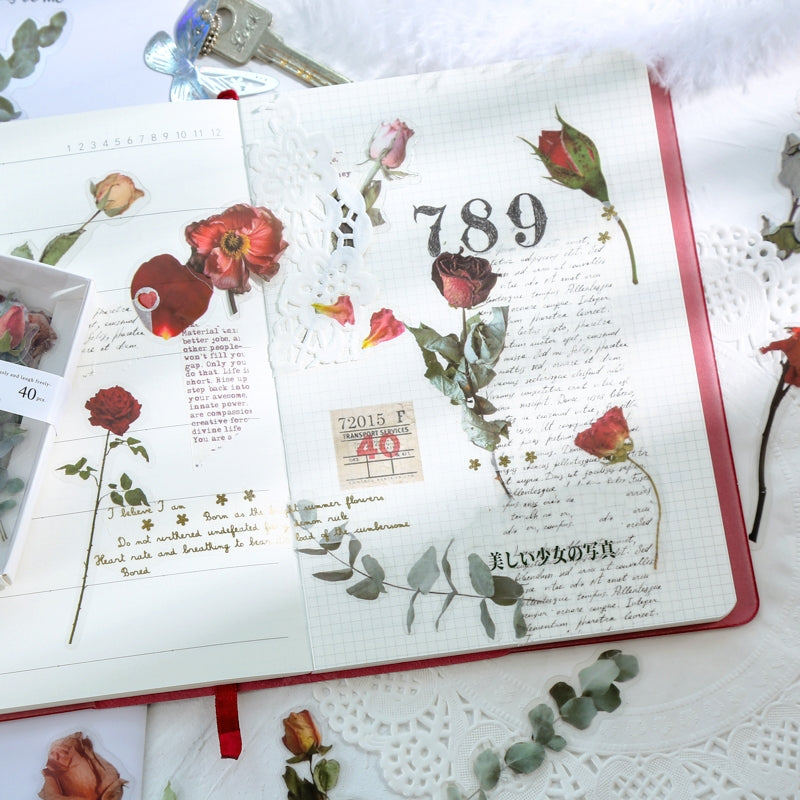 Florescence Vendor Creative Boxed PET Flower Stickers b4