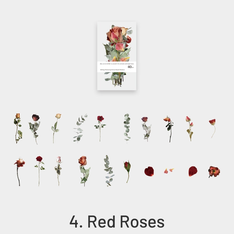 Florescence Vendor Creative Boxed PET Flower Stickers sku-4