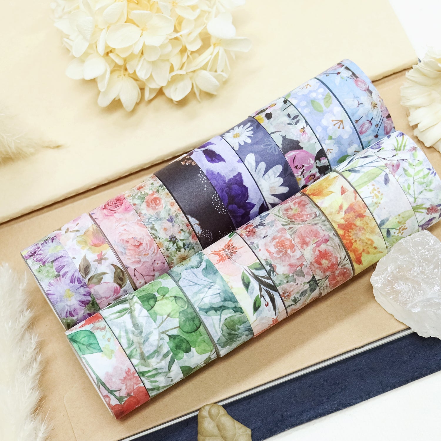 NEW Decorative Beautiful Flowers Japanese Washi Tape Set Adhesive