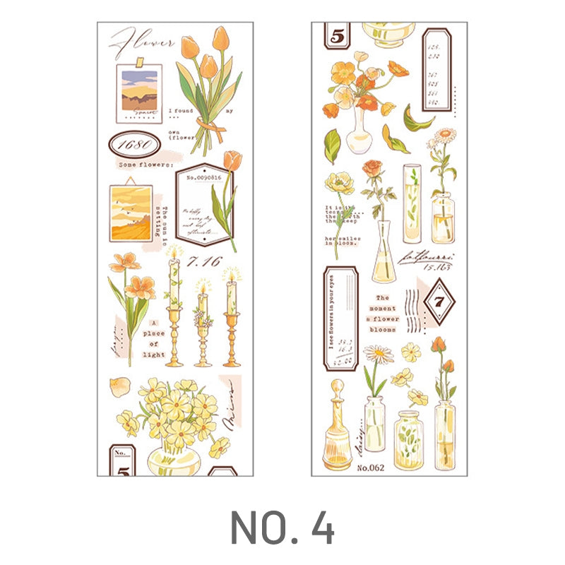 Yellow-Flower and Vase PET Sticker