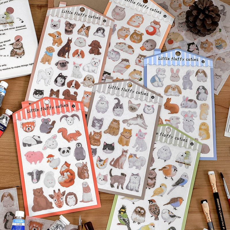 Pet Cartoon Stickers - Cat, Dog, Rabbit, Hamster, Birdr, Animal