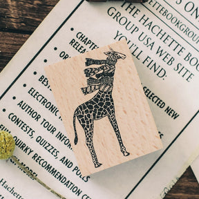  Giraffe with Scarves Wooden Rubber Stamp a