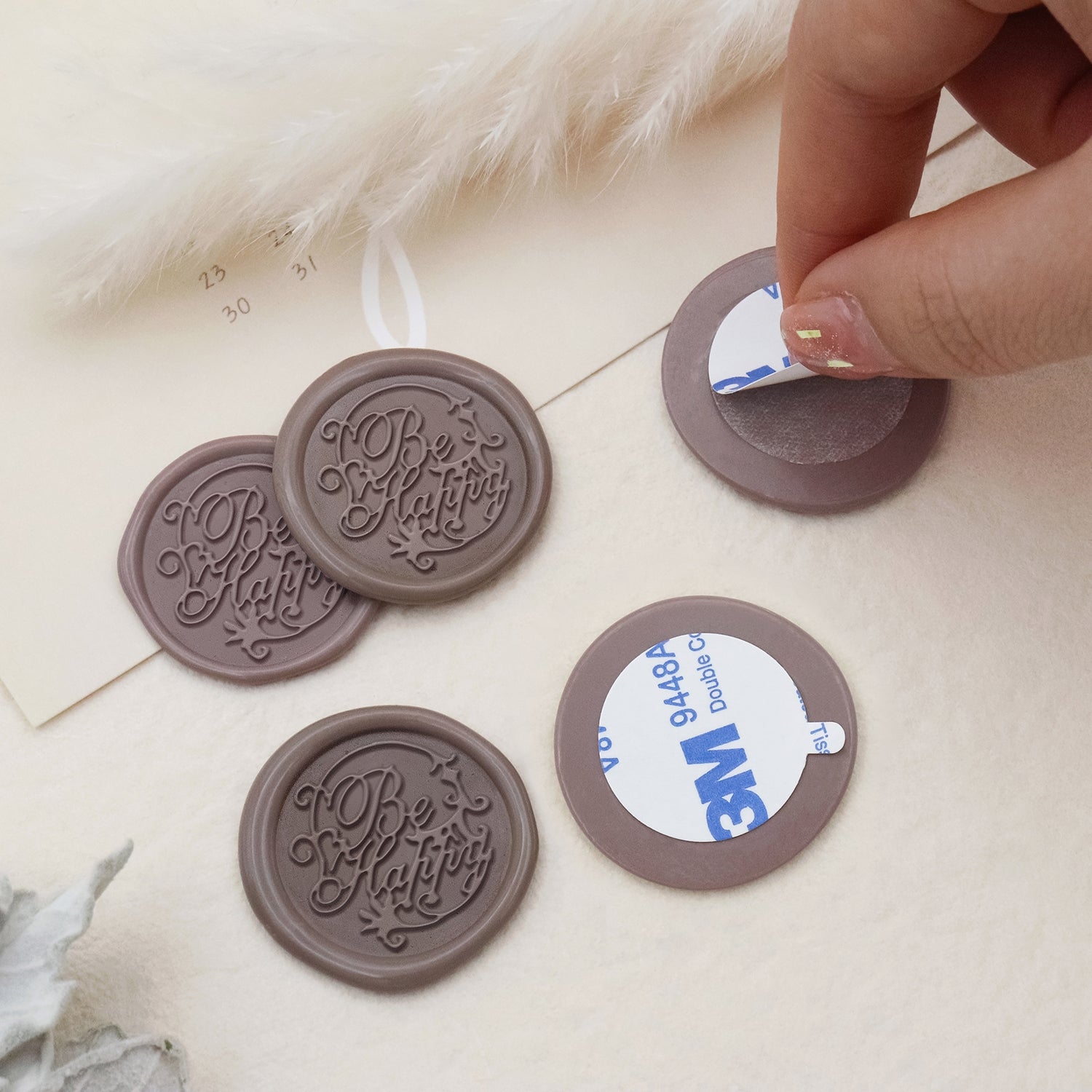 Greeting Self-adhesive Wax Seal Stickers - Be Happy 2