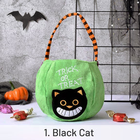 Halloween Party Velvet Candy Gift Bag - Black Cat 