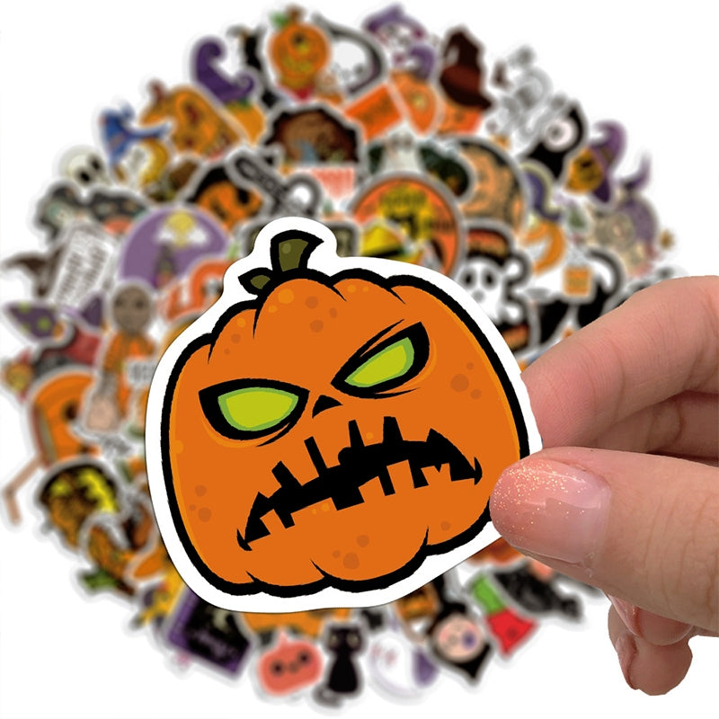 Halloween Pumpkin Cartoon Doodle Stickers Waterproof Stickers
