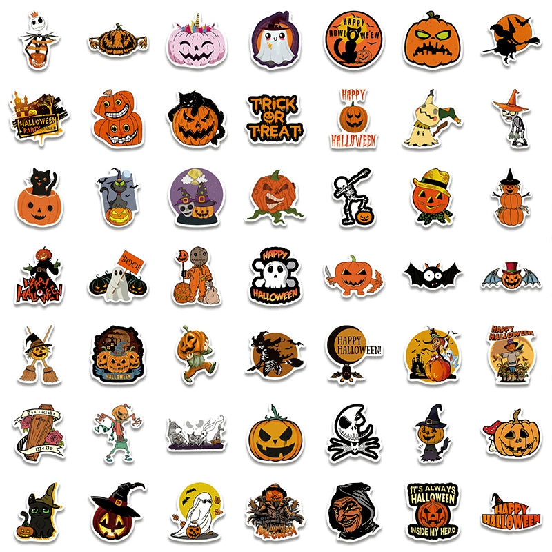 Halloween Pumpkin Cartoon Doodle Vinyl Stickers （100 Pcs）3
