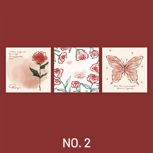 Hand-Painted Rose Illustration Sticky Note - Journal Paper| Stamprints