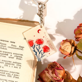 Hand-Painted Rose Key Chain  3