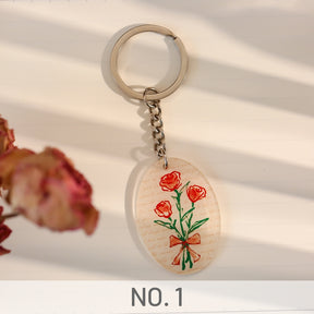 Hand-Painted Rose Key Chain  sku-1