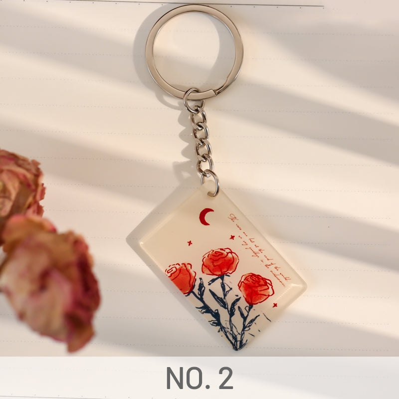 Hand-Painted Rose Key Chain  sku-2