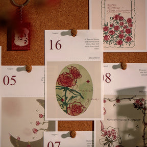 Hand-Painted Rose Mini Calendar 3