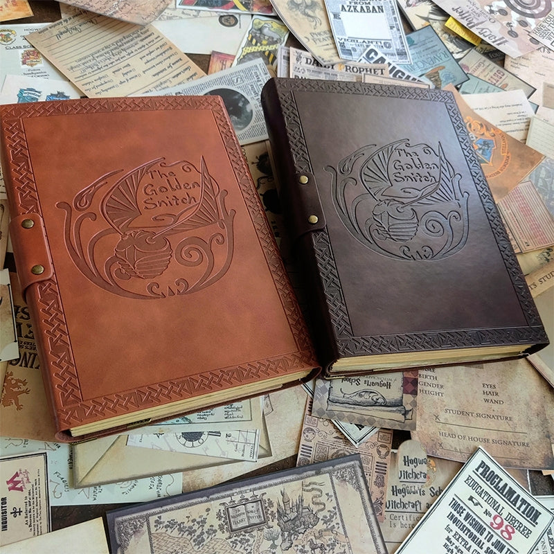 Harry Snitch Leather Carving Three-Dimensional Handbook Notebook 2