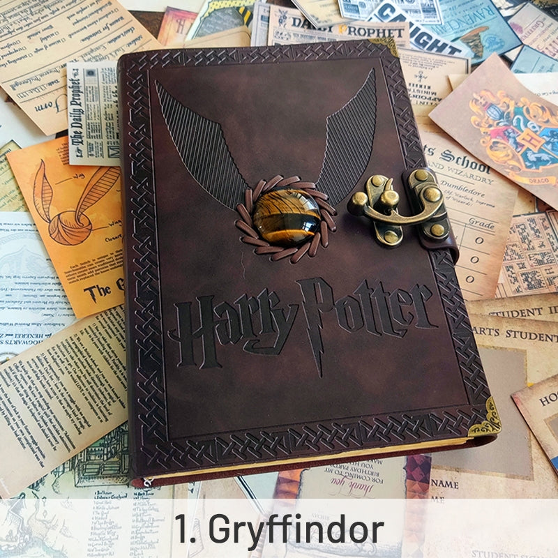 Harry Potter HP Wizard Magic Gold Snitch Retro Kraft Notebook8