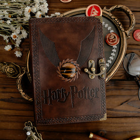 Harry Snitch Leather Carving Three-Dimensional Handbook Notebook b