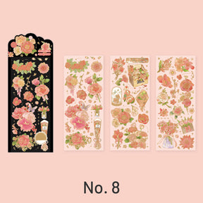 Hot Stamping Floral Plant PET Sticker sku-8