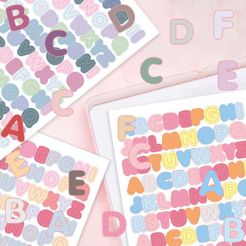 Ins Candy Color Capital English Letter Sticker 1