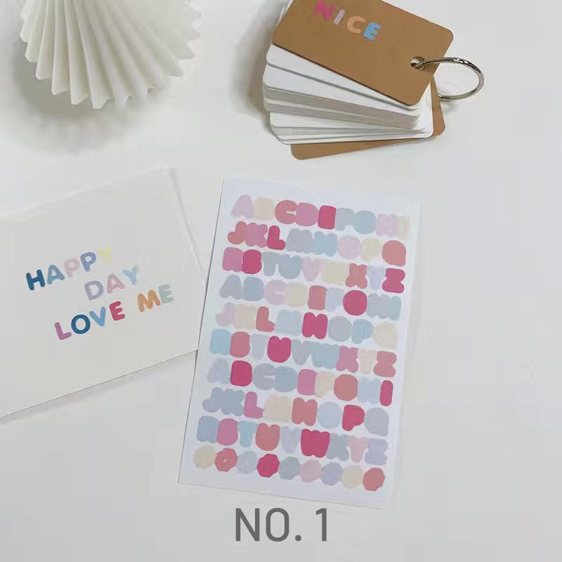 Ins Candy Color Capital English Letter Sticker sku-1