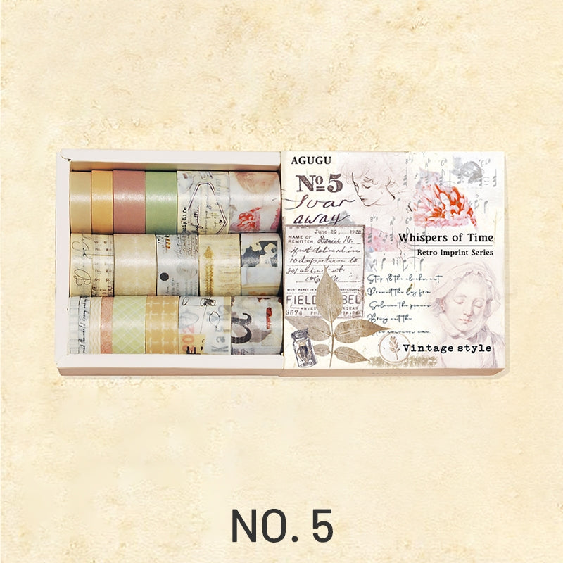 Collage-Vintage Washi Tape Set (20 rolls) - Monet, Manuscript, Divination, Book, Plant, Insect