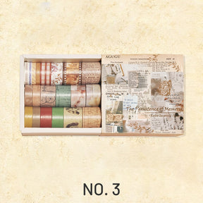 Manuscript-Vintage Washi Tape Set (20 rolls) - Monet, Manuscript, Divination, Book, Plant, Insect