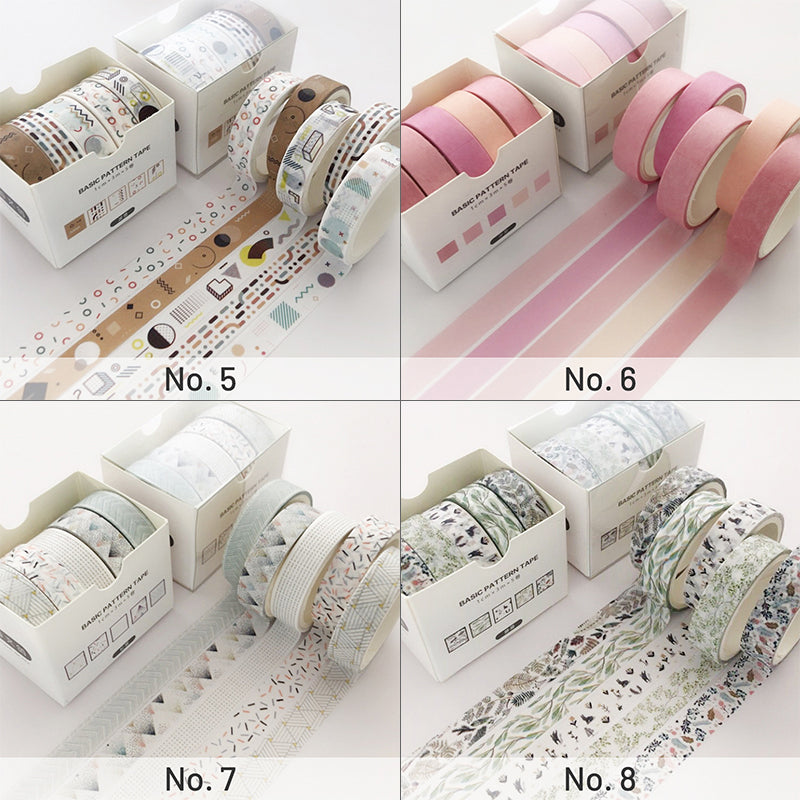 Japanese Style Four Seasons Basic Simple Washi Tape Set sku-2