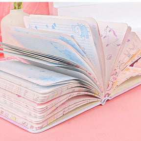 Kawaii Cartoon Girl Soft Cover Diary Notebook Set b3