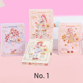Kawaii Cartoon Girl Soft Cover Diary Notebook Set sku-1