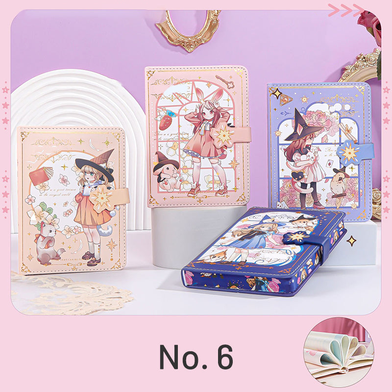 Kawaii Cartoon Girl Soft Cover Diary Notebook Set sku-6