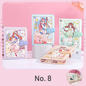 Kawaii Cartoon Girl Soft Cover Diary Notebook Set sku-8