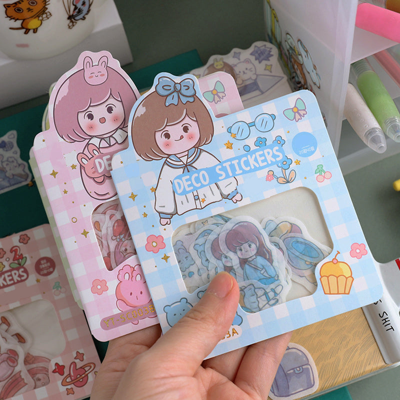 Diy Scrapbooking Stickers Journal Plant Deco Kawaii Cartoon Stationery  Washi New